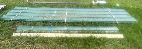 Lot of Green Roof Sheeting - Various Lengths with Trim