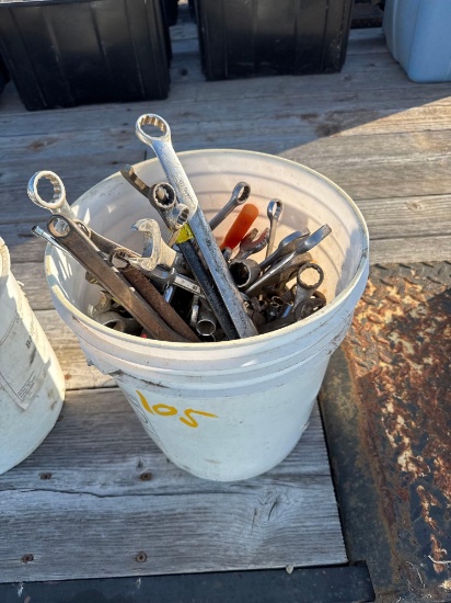Bucket of Misc. Wrenches, Sockets, etc.