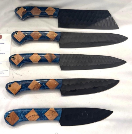 Set of 5 Custom Kitchen Knives by MHS cutlery