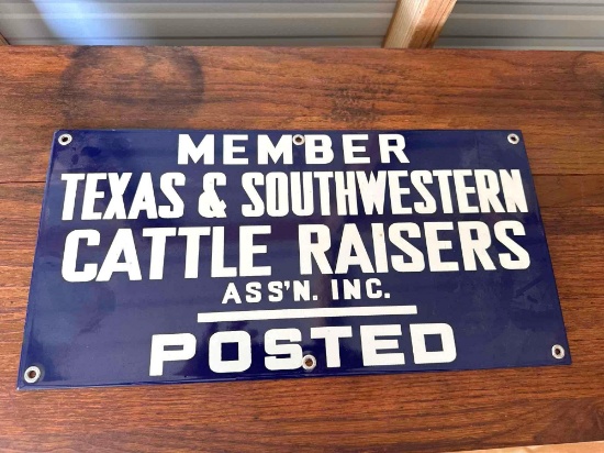 Porcelain Sign: Texas and Southwestern Cattle Raisers Association