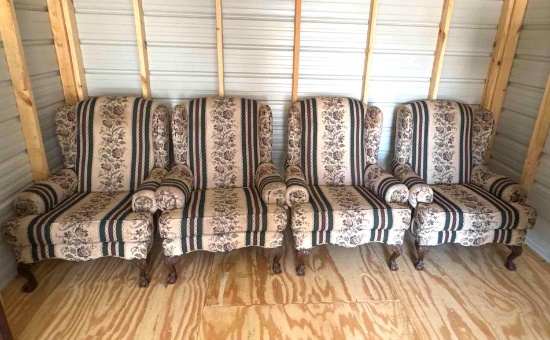 4 Wingback Matching Chairs