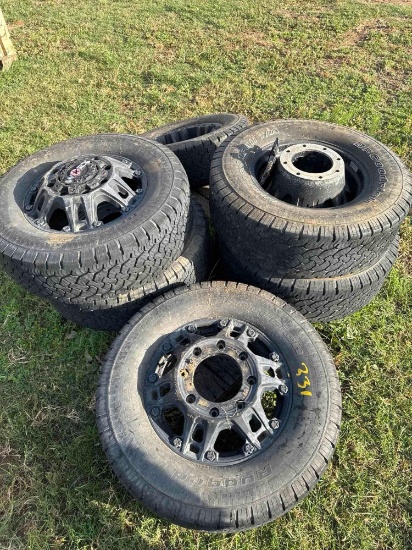 Set of 6 Tires and Wheels - BF Goodrich 265/70R17