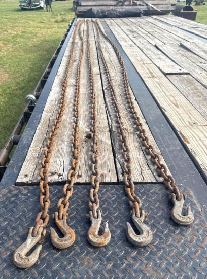 5 - Log Chains: 2 have Hooks on Both Ends and 3 have Hook on One End - 20 foot long