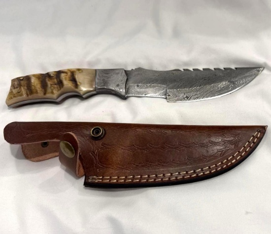 Custom Damascus Knife Made by MHS Cutlery