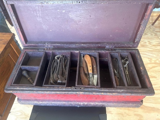 Antique Farrier Toolbox with Tools