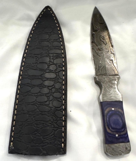 Custom Damascus Knife Made by MHS Cutlery