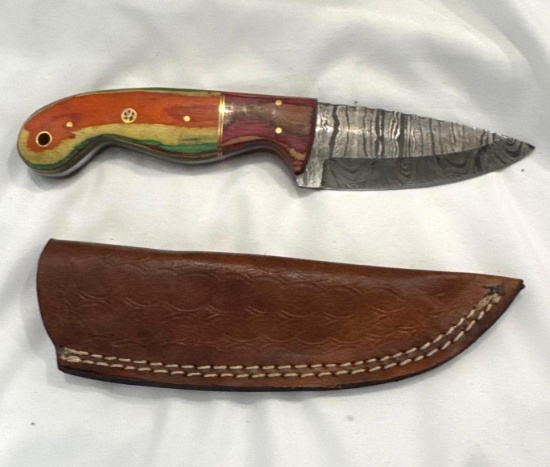 Custom Damascus Knife Made by MHS Cutlery