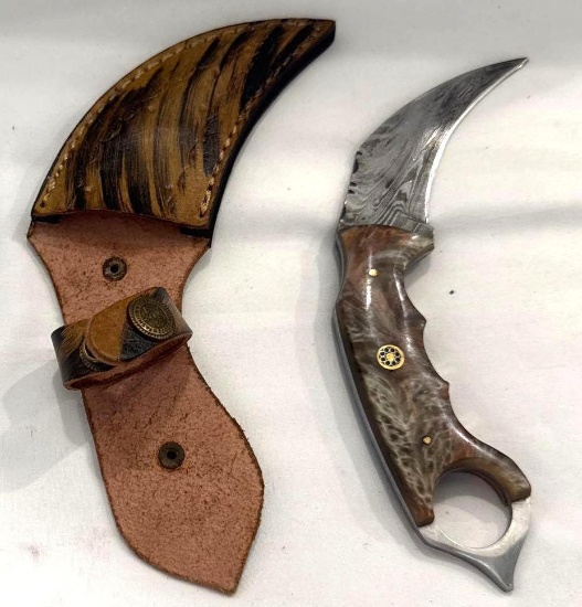 Custom Damascus Knife Made by MHS Cutlery