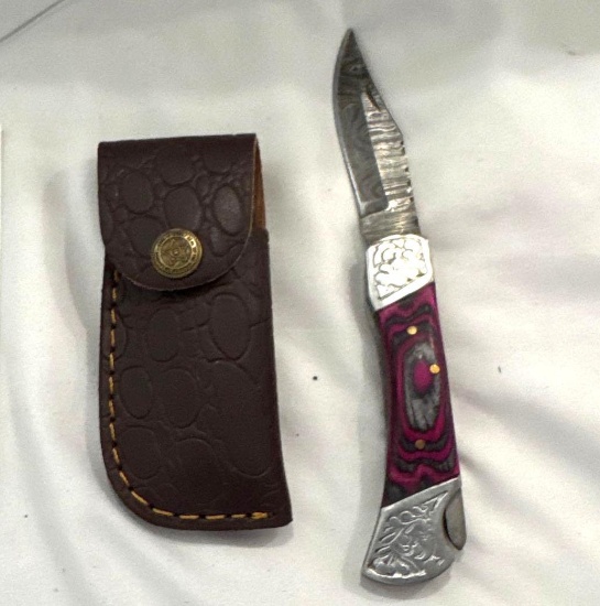 Custom Damascus Knife Made by MHS Cutlery