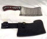 Custom Damascus Meat Cleaver Knife Made by MHS Cutlery