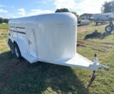 12 foot Small Animal Livestock Trailer - Metal floor