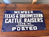 Porcelain Sign: Texas and Southwestern Cattle Raisers Association