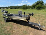 Tracker Topper 14 Jon Boat with 4 Stroke Nissan Marine Motor - Has Minn Kota Trolling Motor
