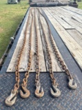 5 - Log Chains: 2 have Hooks on Both Ends and 3 have Hook on One End - 20 foot long