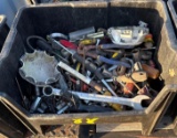 Tote of Misc. Tools: Socket, Wrenches, Screwdrivers, etc.