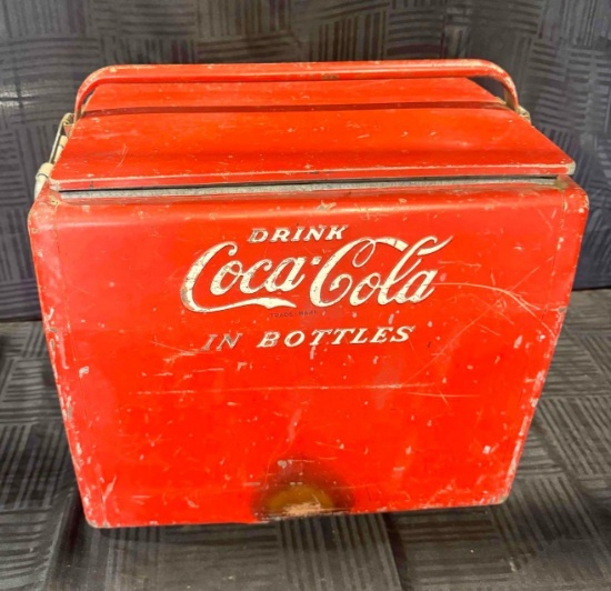 Vintage Coca-Cola Metal Cooler - Original