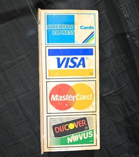 Credit Card Acceptance Advertising Sign - Double Sided Metal (11" x 26")