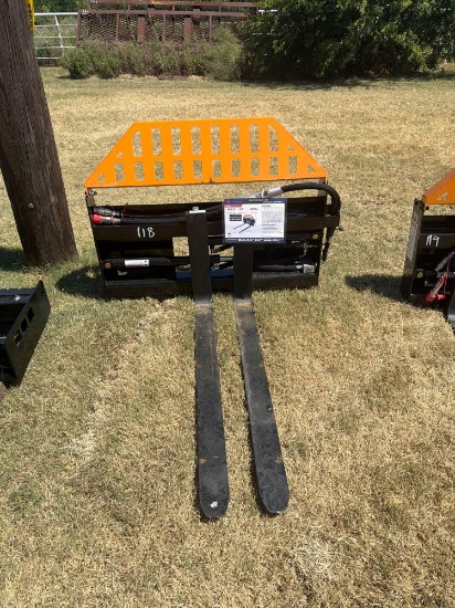 Wolverine Hydraulic Adjustable Skid Steer Pallet Forks - 48 in. - Model PFA-11-3300G - New
