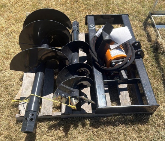 Wolverine Skid Steer Hydraulic Auger Drive - 12 in. & 18 in. Auger Bits - Model ADB-13-1218R - New