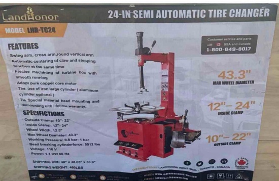 Landhonor LHR-TC24 24-Inch Semi-Automatic Tire Changer - New