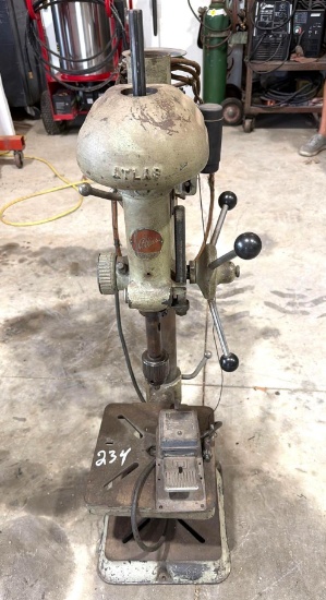Atlas Floor Drill Press with Foot Switch - Runs