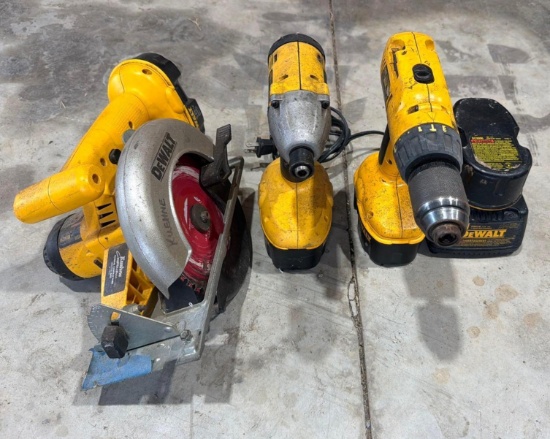 Lot of DeWalt Cordless Power Tools with Batteries & Charger