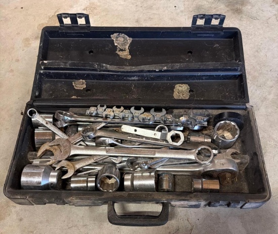 Toolbox with Assorted Sockets, Ratchets & Wrenches