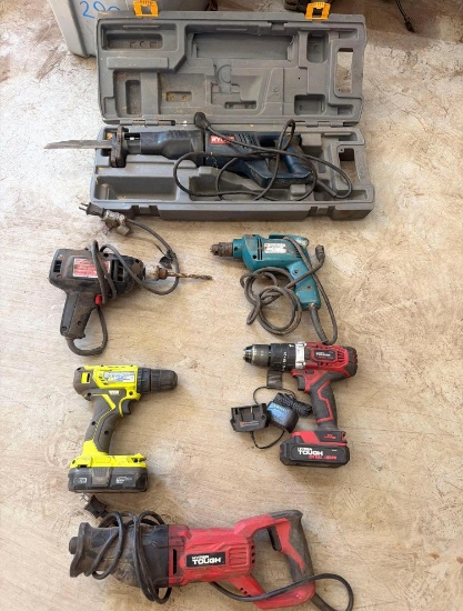 Lot of Corded & Cordless Power Tools - Makita, Milwaukee, Ryobi & More - Run