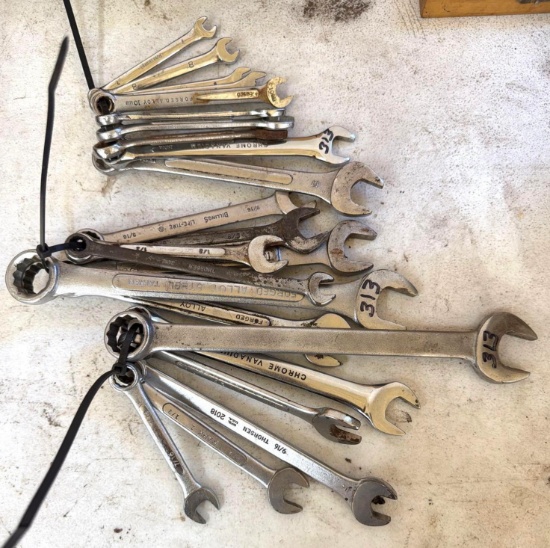 Lot of (3) Assorted Combination Wrench Sets - American & Metric