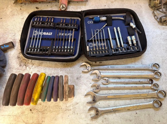 Lot of Kobalt SpeedFit Tool Kit, T-Handle Hex Keys & Combination Wrenches