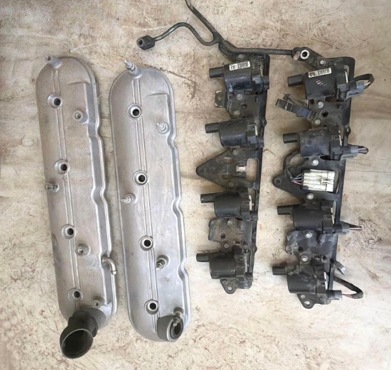 Lot of GM LS Engine Parts - Coil Packs, Valve Covers & Components