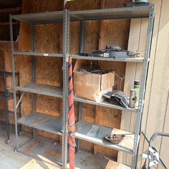 Lot of Storage Shelving & Remaining Shelf Contents