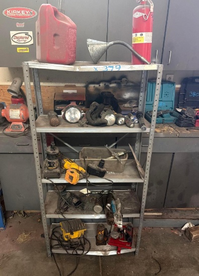 Light-Duty Metal Shelving Unit with Shelf Contents