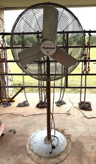 Lakewood Industrial Pedestal Shop Fan - Works