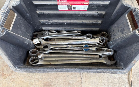 Husky Tool Bin with Assorted Large Combination Wrenches