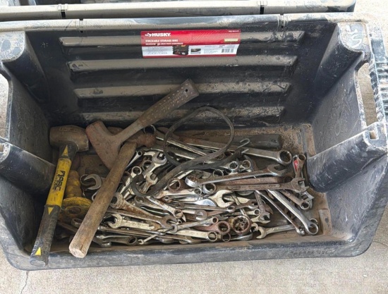 Husky Tool Bin with Assorted Wrenches, Hammers & Hand Tools