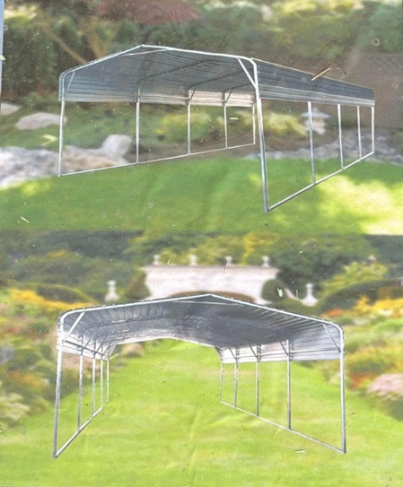 ATS 11 ft. x 19 ft. All-Steel Carport with 10 ft. Open Side Walls - Model ATS-CP1119 - New
