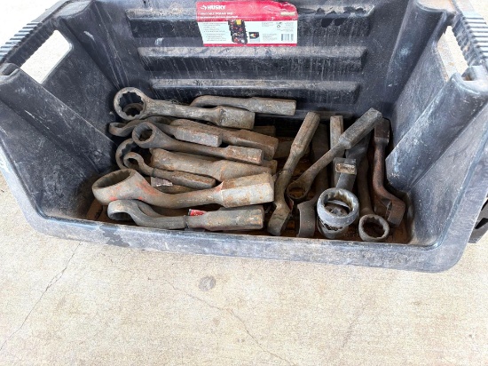 Bin with Assorted Heavy-Duty Slugging Box-End Wrenches