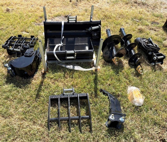 Mini Excavator Attachment Package with Buckets, Augers, Grapple, Ripper & Claw