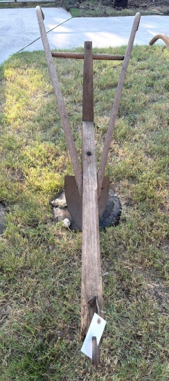Vintage John Deere Wooden Walking Plow - Agricultural Farm Implement