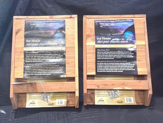 Lot of (2) Cedar Bat Houses - Aromatic Cedar Outdoor Bat Shelters