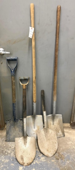 Lot of (4) Shovels and Additional Hand Tool