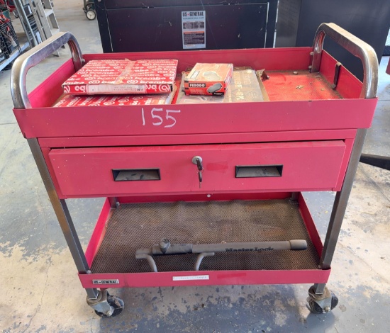 U.S. General Rolling Shop Cart with Included Contents