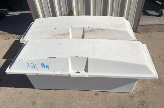 Lot of (2) Fiberglass Storage Bins - Approx. 62.5 In. Wide