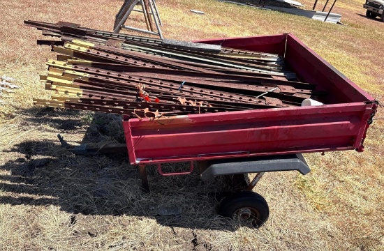 Custom Utility Trailer with T-Posts and (2) Wrought-Iron Panels