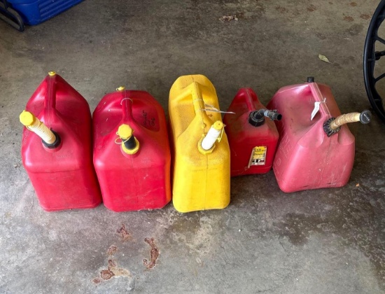Assorted Portable Gas Cans and Fuel Containers