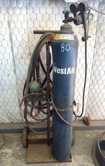 Oxygen-Acetylene Cutting and Welding Torch Set on Cart with Cylinder