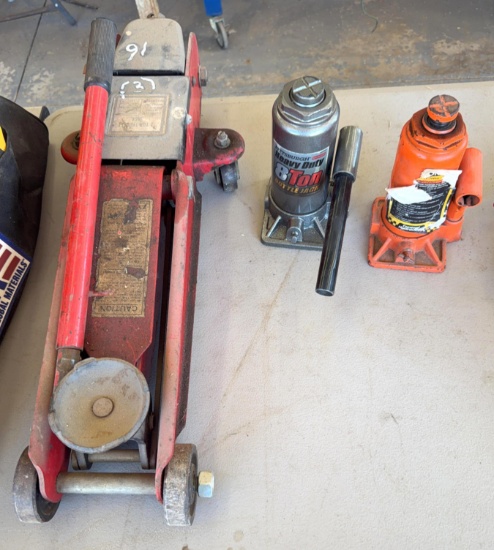 Lot of (2) Bottle Jacks and (1) Floor Jack - All Work