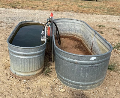Pair of Galvanized Water Troughs