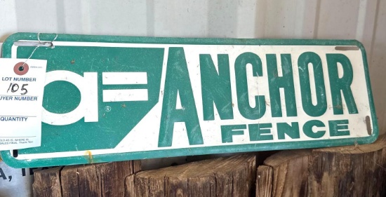 Anchor Fence Metal Advertising Sign - 18 x 5.5 in